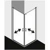 Image de Kermi Liga Demi-pièce D'Angle À Gauche 1el 1030 X 2000mm Argent Satiné Verre Trempé Transparent