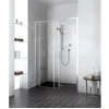 Image de Kermi Liga Porte Coulissante D2l 1200 X 2000mm Argent Satiné Verre Trempé Transparent
