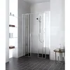 Image de Kermi Liga Porte Coulissante D4b 1200 X 1850mm Argent Satiné Verre Trempé Transparent
