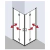 Image de Kermi Liga Demi-pièce D’angle À Droite 2cr 780 X 1850mm Argent Satiné Verre Trempé Transparent