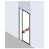 Image de Kermi Liga Porte Battante 1gr 1230 X 1850mm Argent Satiné Verre Trempé Transparent