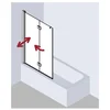 Image de Kermi Liga Vantail 2pr 1000 X 1500mm Argent Satiné Verre Trempé Transparent