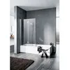 Image de Kermi Liga Vantail 2pr 1200 X 1500mm Argent Satiné Verre Trempé Transparent