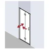 Image de Kermi Liga Porte Battante Pliante 2sl 1030 X 2000mm Argent Satiné Verre Trempé Transparent