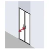 Image de Kermi Liga Porte Battante Ptd 930 X 1850mm Argent Mat Verre Trempé Transparent