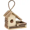 Image de Nichoir À Oiseaux Décoration Maison À Oiseaux En Bois À Suspendre Villa Fait Main, Nature - Relaxdays
