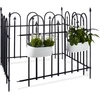 Image de 8 x clôture de jardin métallique GOTH, kit complet de 4,8 m, clôture métallique en fer, anthracite, noir