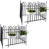Image de Relaxdays - Clôture De Jardin En Métal, Lot 8, En Fer Forgé, Jardin, Terrasse, Bordure, Poteau, 9,6 M, 90 X 120 Cm, Anthracite Noir