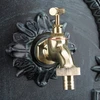 Image de Fontaine murale Relaxdays, style antique, rétro, jardin, terrasse, robinet, bassin, suspendue, dimensions : 62 x 38 x 20 cm, verte