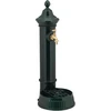 Image de Fontaine sur pied Relaxdays style antique, avec robinet et bassin, dimensions H x L x P : 72 x 26 x 31 cm, fontaine de jardin, terrasse, vert foncé