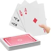 Image de Cartes à jouer Relaxdays Jumbo, 54 cartes, cartes à jouer en plastique XXL imperméables, cadeau amusant ou décoration, 18 x 13 cm, multicolores