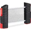 Image de Relaxdays - Filet Tennis De Table, Ping Pong, Extensible, Largeur De 176 Cm, Pinces Jusqu'à 5 Cm D'Épaisseur, Noir/rouge.