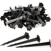 Image de set de 200 piquets en plastique, ancres de terre pour fixer le tissu de sol, ancres de fixation pour le sable, la terre & la prairie, noir