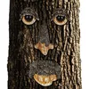 Image de Visage Arbre, Décoration Pour Arbre, 4 Pièces, Motif Esprit De La Forêt, Déco Jardin, À Suspendre, Brun/beige - Relaxdays