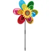 Image de Moulin À Vent Fleur, Carillon À Vent Jouet Enfant Jardin Balcon Épouvantail Hxlxp 74,5 X 37,5 X 14 Cm, Coloré - Relaxdays