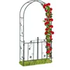 Image de Arche De Rosiers Porte, Arcade, Treillis Plantes Grimpantes, Tuteur Métal, 230 X 113,5 X 36,5 Cm, Vert Foncé - Relaxdays