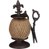 Image de Relaxdays - Support pour ficelle de jardin style antique, en fonte, avec ciseaux et ficelle, décoration de jardin nostalgique, marron foncé