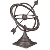 Image de Cadran Solaire, Design Antique, Décoration De Jardin, Résistant, Fixage Au Sol, 42cm, Fonte, Marron - Relaxdays