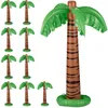 Image de Bouée Gonflable Palmier, Lot De 10, Palmier Gonflable Xxl Piscine Et Plage, Palmier Tropical Géant À Gonfler, Vert-brun