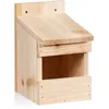 Image de Nichoir À Oiseaux En Bois, Maison Oiseaux À Suspendre, Mésanges, Semi-ouvert, Hxlxp 20 X 12 X 15,5 Cm, Nature - Relaxdays