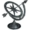 Image de Cadran Solaire De Jardin, Fonte De Fer, Horloge Soleil Au Design Antique, Résistant, 27 X 26 X 18 Cm, Gris - Relaxdays