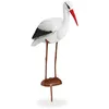 Image de Statue De Jardin Cigogne, Figurine De Décoration, Protection Héron, Naissance, 80 X 22 X 64 Cm, Blanc/rouge - Relaxdays