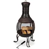 Image de Relaxdays - Brasero Mexicain, Tisonnier, Gril En Bois, Pare-étincelles, Jardin, Terrasse, Antique, H 89 Cm, Rouge-bronze