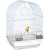 Image de Cage à oiseaux Relaxdays, cage pour canaris et diamants mandarins, perchoirs, balançoire, mangeoires, dimensions 49,5 x 34,5 x 31 cm, blanche