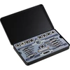 Image de Relaxdays - Filières M3 - M12, 9 filières et tarauds, filière, gabarit de filetage, porte-filière, argent