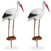 Image de Statue De Jardin Cigogne, Lot De 2, Figurine De Décoration, Protection Héron, Naissance, 80 X 22 X 64 Cm, Blanc/rouge