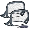 Image de Lot de 2 buts de football pliables Relaxdays Pop Up, buts de football pliables pour le jardin, buts pour enfants avec sac de rangement, H x l x P : 78 x 121 x 80 cm, gris