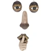 Image de 2 x « Visage d'arbre » (4 pièces), décoration de tronc d'arbre, à suspendre, décoration d'arbre résistante aux intempéries, esprit de la forêt, pierre artificielle, beige/marron