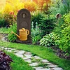 Image de Fontaine sur pied Relaxdays, style antique, dimensions : 82,5 x 39 x 32 cm, style rétro, jardin, terrasse, robinet, bassin, sur pied, marron