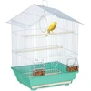 Image de Cage à oiseaux Relaxdays, cage pour canaris, perchoirs et mangeoires, H x l x P : 49 x 39,5 x 32 cm, bleu clair/vert menthe