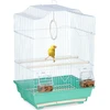 Image de Cage à oiseaux Relaxdays, cage pour petits canaris, perchoirs et mangeoires, 49,5 x 35 x 32 cm, bleu clair/vert menthe