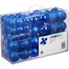 Image de Boules De Noël, Lot De 100, Décoration, Polies, Scintillantes Et Luisantes, Boule De Noël   3, 4&6 Cm, Bleu - Relaxdays