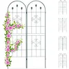 Image de Treillis Jardin Fer Set De 2 Clôture Plante Grimpante Grille Fleurs Arceau Rosier 180 X 50 Cm D, Vert Foncé - Relaxdays