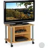 Image de Relaxdays - Meuble Tv Sur Roues, Compartiments, Étagère Pour Téléviseur, Buffet À Roues Pour Téléviseur, Hxlxp 45x60x40cm