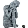 Image de Relaxdays   Statue Bouddha Xl 60 Cm En Céramique   Résistante Au Gel Et Intempéries   Décoration Pour Jardin Et Salon   Tête Inclinée
