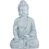 Image de Statue Bouddha Assis, 40 Cm De Haut, Déco Feng Shui, Résistant Aux Intempéries Et Gel, Sculpture, Gris Clair - Relaxdays