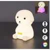 Image de easy ! by FHL 850437 Lampe de table Leo Silicone blanc chiot, fonctionnement sur batterie, câble USB, mode d'extinction réglable