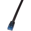 Image de LogiLink Câble patch plat U/UTP, cat. 6, 7,5 m, noir