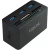 Image de Hub USB 3.0 LogiLink 3 ports avec lecteur de cartes (Noir) #DEFAULT