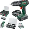 Image de Perceuse-visseuse à percussion sans fil Universal Impact 18 V 34 Nm Bosch ( 06039D4107 ) + 2 x batterie 1,5 Ah + chargeur + kit d'embouts + kit de chevilles + boîte
