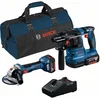 Image de Bosch Kit Combo meuleuse angulaire sans fil GWS 18V-7 + marteau perforateur sans fil GBH 18V-22 avec SDS plus / 2x batterie 4,0 Ah + chargeur incl. sacoche - 0615A50037