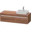Image de Duravit Ketho Meuble sous-lavabo sur console suspendu, 1400x426x550 mm, 2 tiroirs, pour vasque à poser, position à droite, KT6697R7979