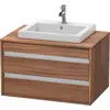 Image de Duravit Ketho Meuble sous-vasque sur console suspendu, 800x496x550 mm, 2 tiroirs, pour lavabo à encastrer au centre, KT675407979