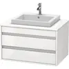 Image de Duravit Ketho Meuble sous-vasque sur console suspendu, 800x496x550 mm, 2 tiroirs, pour lavabo à encastrer au centre, KT675402222