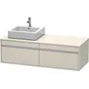 Image de Duravit Ketho Meuble sous-lavabo sur console suspendu, 1400x426x550 mm, 2 tiroirs, pour vasque à poser, position à gauche, KT6697L9191