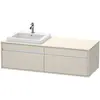 Image de Duravit Ketho Meuble sous-lavabo sur console suspendu, 1400x426x550 mm, 2 tiroirs, pour lavabo à encastrer, position à gauche, KT6797L9191